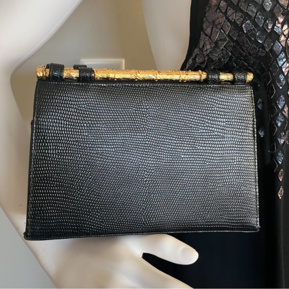 Black and Gold Women's Clutch Wristlet - Elegant Evening Bag